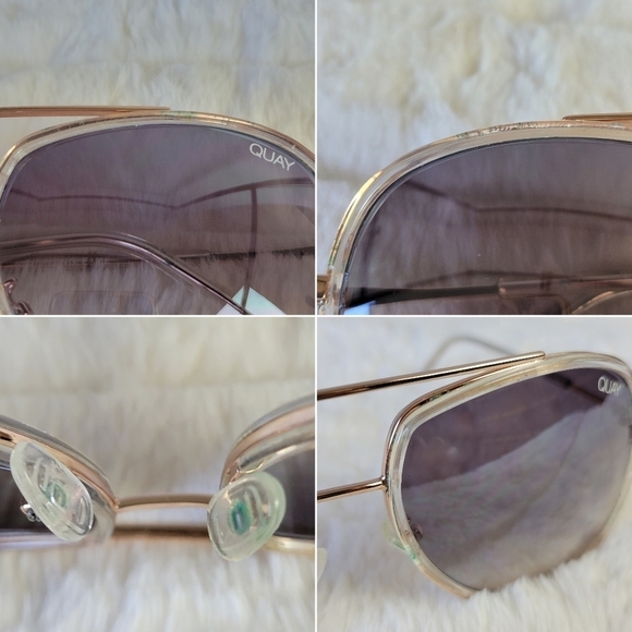 QUAY // ltd ed oversized clear gold frame brown gradient lens aviators flaw main image 9